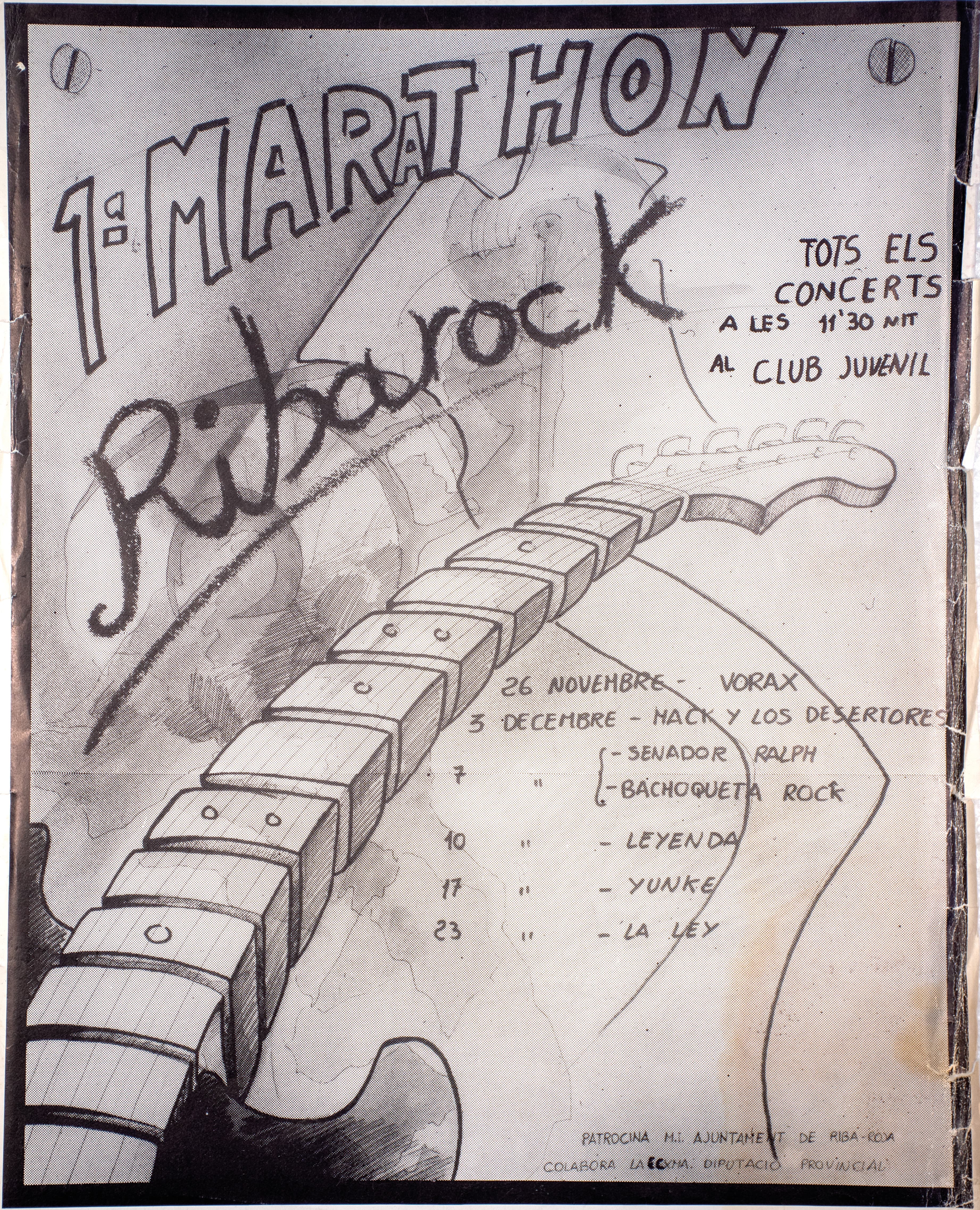 Cartel Original I Maratón Ribarock 1988