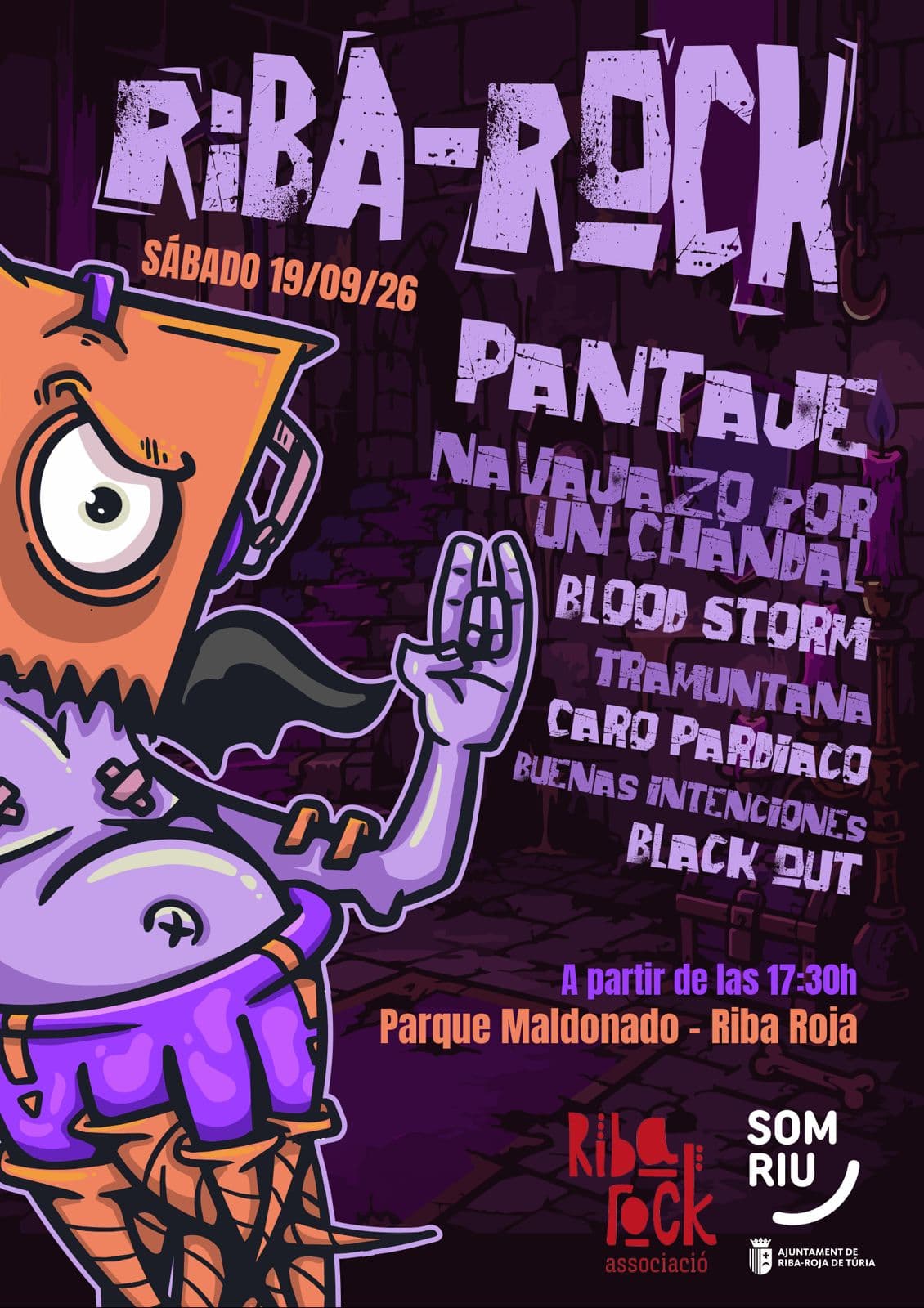 Riba-Rock 2026: Vuelve el festival de rock gratuito al Parque Maldonado con Pantaje, Navajazo por un Chándal y 5 bandas más